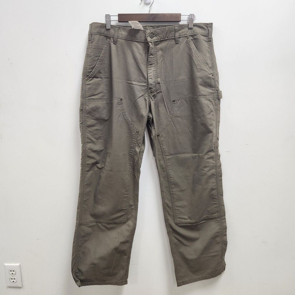 Utility Cargo Workwear Carhart Double Front Work Pants Size 36X30 Mushroom